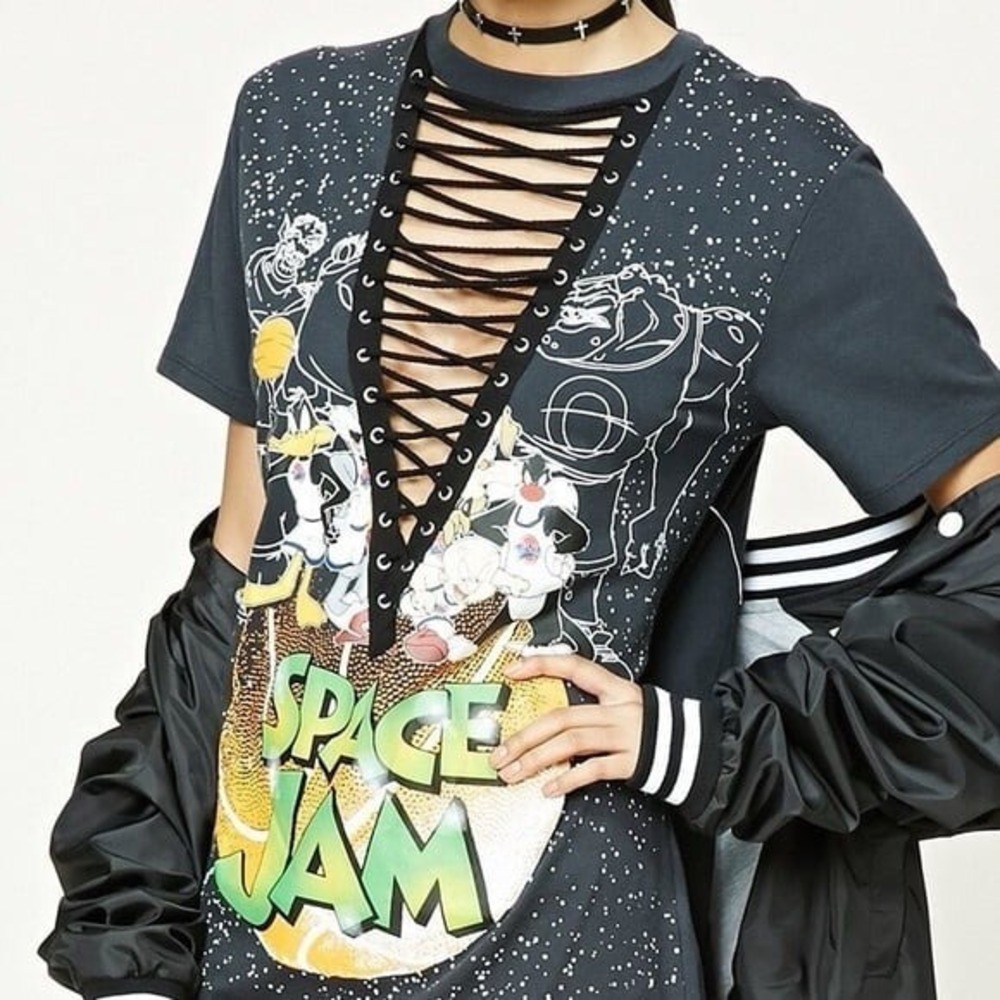 Space Jam Lace Up Graphic Tee